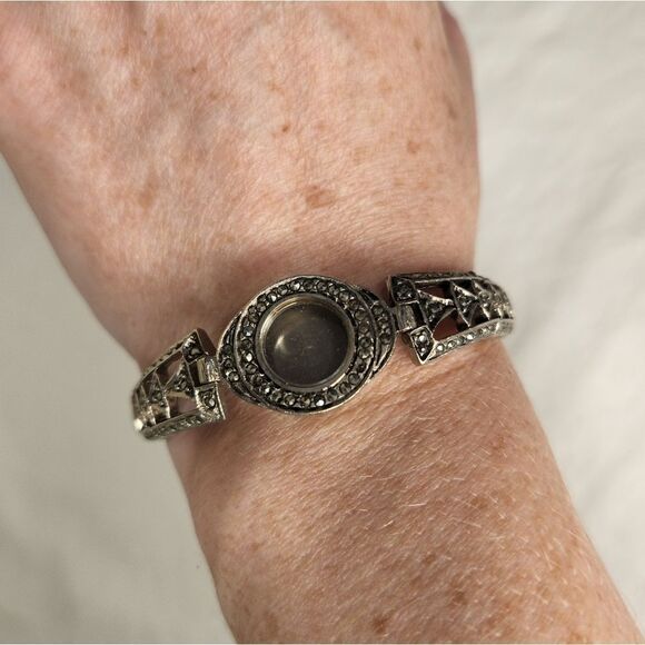 Vintage marcasite bracelet watch - Picture 2 of 7